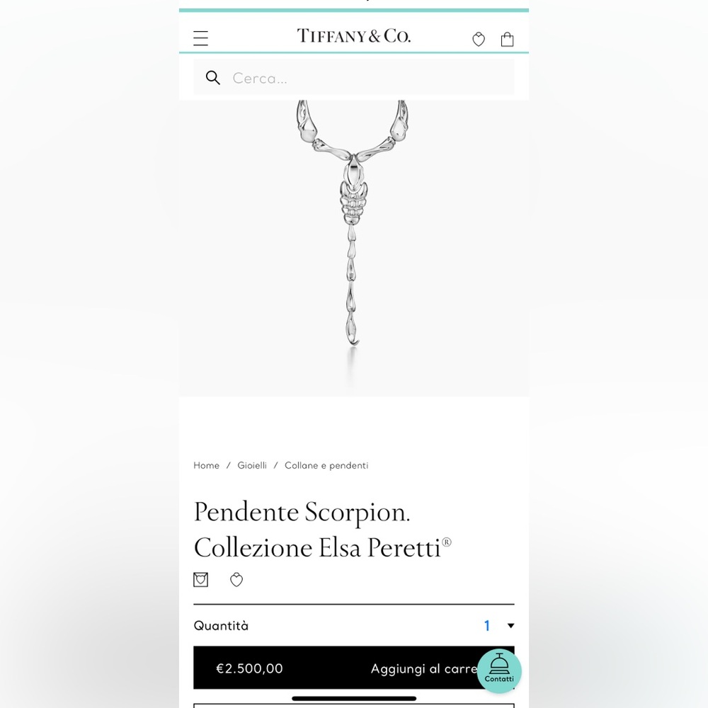 Authentic Tiffany Elsa Peretti Scorpion necklace